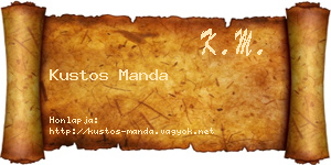 Kustos Manda névjegykártya